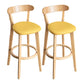 Contemporary Solid Wood Barstool Indoor Bar Stool with Low Back and Footrest Yellow 2 Piece Set Clearhalo 'Bar Furniture' 'Bar Stools' 'bar_stools' 'furn' 'furn_bar_stools' 'furniture_bar_stools' 'Kitchen & Dining Furniture' 'kitchen&dining_furn' 'kitchen' 'kitchen_furn' Furniture' 4471698