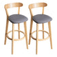 Contemporary Solid Wood Barstool Indoor Bar Stool with Low Back and Footrest Dark Gray 2 Piece Set Clearhalo 'Bar Furniture' 'Bar Stools' 'bar_stools' 'furn' 'furn_bar_stools' 'furniture_bar_stools' 'Kitchen & Dining Furniture' 'kitchen&dining_furn' 'kitchen' 'kitchen_furn' Furniture' 4471699
