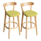 Contemporary Solid Wood Barstool Indoor Bar Stool with Low Back and Footrest Green 2 Piece Set Clearhalo 'Bar Furniture' 'Bar Stools' 'bar_stools' 'furn' 'furn_bar_stools' 'furniture_bar_stools' 'Kitchen & Dining Furniture' 'kitchen&dining_furn' 'kitchen' 'kitchen_furn' Furniture' 4471700