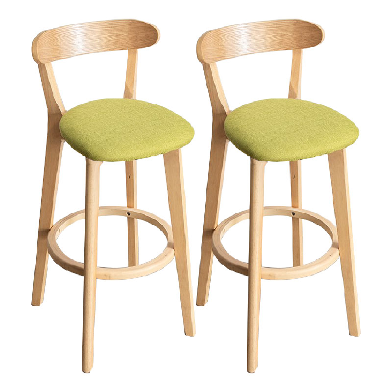 Contemporary Solid Wood Barstool Indoor Bar Stool with Low Back and Footrest Green 2 Piece Set Clearhalo 'Bar Furniture' 'Bar Stools' 'bar_stools' 'furn' 'furn_bar_stools' 'furniture_bar_stools' 'Kitchen & Dining Furniture' 'kitchen&dining_furn' 'kitchen' 'kitchen_furn' Furniture' 4471700