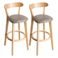 Contemporary Solid Wood Barstool Indoor Bar Stool with Low Back and Footrest Light Gray-White 2 Piece Set Clearhalo 'Bar Furniture' 'Bar Stools' 'bar_stools' 'furn' 'furn_bar_stools' 'furniture_bar_stools' 'Kitchen & Dining Furniture' 'kitchen&dining_furn' 'kitchen' 'kitchen_furn' Furniture' 4471703