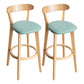 Contemporary Solid Wood Barstool Indoor Bar Stool with Low Back and Footrest Mint Green 2 Piece Set Clearhalo 'Bar Furniture' 'Bar Stools' 'bar_stools' 'furn' 'furn_bar_stools' 'furniture_bar_stools' 'Kitchen & Dining Furniture' 'kitchen&dining_furn' 'kitchen' 'kitchen_furn' Furniture' 4471704