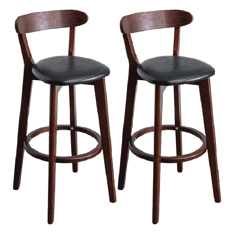 Contemporary Solid Wood Barstool Indoor Bar Stool with Low Back and Footrest Black 2 Piece Set Clearhalo 'Bar Furniture' 'Bar Stools' 'bar_stools' 'furn' 'furn_bar_stools' 'furniture_bar_stools' 'Kitchen & Dining Furniture' 'kitchen&dining_furn' 'kitchen' 'kitchen_furn' Furniture' 4471705