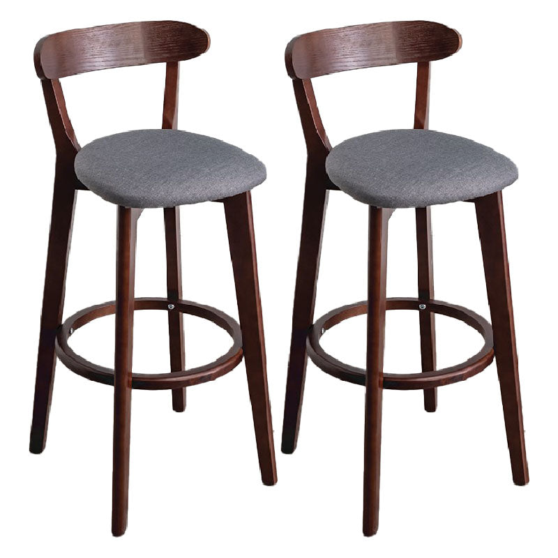 Contemporary Solid Wood Barstool Indoor Bar Stool with Low Back and Footrest Dark Gray-White 2 Piece Set Clearhalo 'Bar Furniture' 'Bar Stools' 'bar_stools' 'furn' 'furn_bar_stools' 'furniture_bar_stools' 'Kitchen & Dining Furniture' 'kitchen&dining_furn' 'kitchen' 'kitchen_furn' Furniture' 4471707