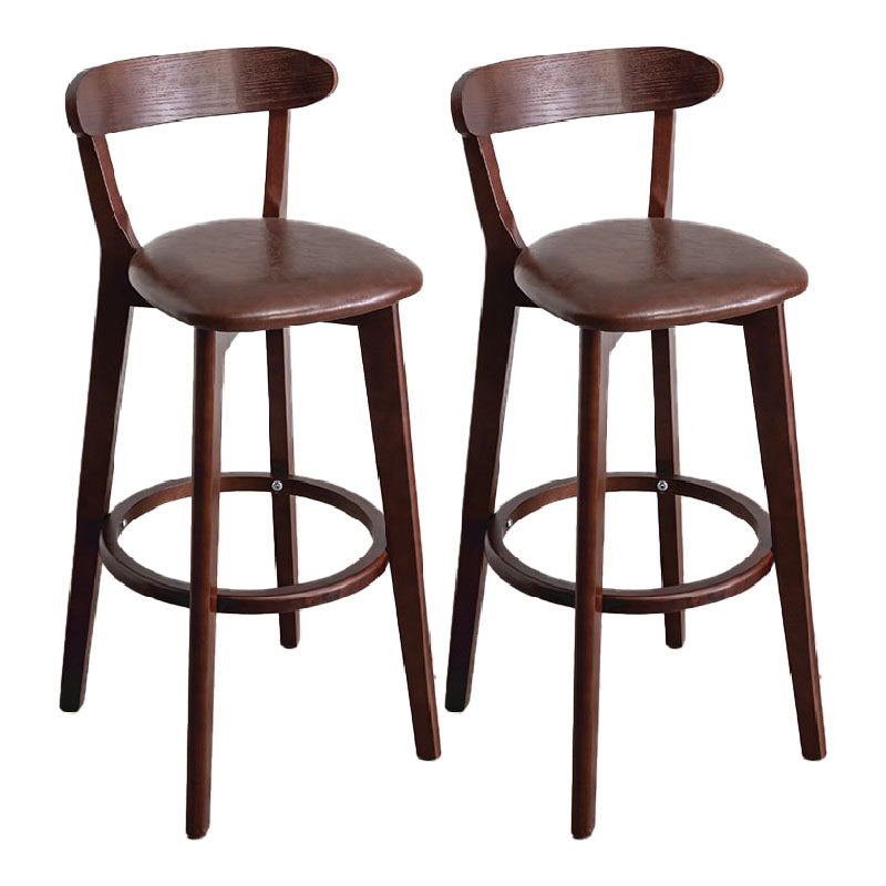 Contemporary Solid Wood Barstool Indoor Bar Stool with Low Back and Footrest Tan 2 Piece Set Clearhalo 'Bar Furniture' 'Bar Stools' 'bar_stools' 'furn' 'furn_bar_stools' 'furniture_bar_stools' 'Kitchen & Dining Furniture' 'kitchen&dining_furn' 'kitchen' 'kitchen_furn' Furniture' 4471708