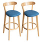 Contemporary Solid Wood Barstool Indoor Bar Stool with Low Back and Footrest Dark Blue 2 Piece Set Clearhalo 'Bar Furniture' 'Bar Stools' 'bar_stools' 'furn' 'furn_bar_stools' 'furniture_bar_stools' 'Kitchen & Dining Furniture' 'kitchen&dining_furn' 'kitchen' 'kitchen_furn' Furniture' 4471710