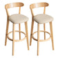 Contemporary Solid Wood Barstool Indoor Bar Stool with Low Back and Footrest Khaki 2 Piece Set Clearhalo 'Bar Furniture' 'Bar Stools' 'bar_stools' 'furn' 'furn_bar_stools' 'furniture_bar_stools' 'Kitchen & Dining Furniture' 'kitchen&dining_furn' 'kitchen' 'kitchen_furn' Furniture' 4471711