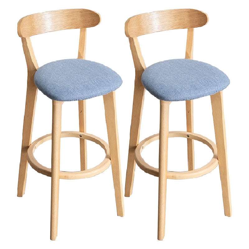 Contemporary Solid Wood Barstool Indoor Bar Stool with Low Back and Footrest Light Blue 2 Piece Set Clearhalo 'Bar Furniture' 'Bar Stools' 'bar_stools' 'furn' 'furn_bar_stools' 'furniture_bar_stools' 'Kitchen & Dining Furniture' 'kitchen&dining_furn' 'kitchen' 'kitchen_furn' Furniture' 4471713