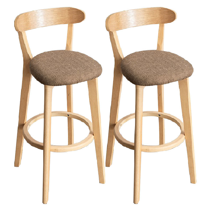 Contemporary Solid Wood Barstool Indoor Bar Stool with Low Back and Footrest Coffee 2 Piece Set Clearhalo 'Bar Furniture' 'Bar Stools' 'bar_stools' 'furn' 'furn_bar_stools' 'furniture_bar_stools' 'Kitchen & Dining Furniture' 'kitchen&dining_furn' 'kitchen' 'kitchen_furn' Furniture' 4471714