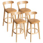 Contemporary Solid Wood Barstool Indoor Bar Stool with Low Back and Footrest Ginger 4 Piece Set Clearhalo 'Bar Furniture' 'Bar Stools' 'bar_stools' 'furn' 'furn_bar_stools' 'furniture_bar_stools' 'Kitchen & Dining Furniture' 'kitchen&dining_furn' 'kitchen' 'kitchen_furn' Furniture' 4471715