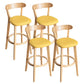 Contemporary Solid Wood Barstool Indoor Bar Stool with Low Back and Footrest Yellow 4 Piece Set Clearhalo 'Bar Furniture' 'Bar Stools' 'bar_stools' 'furn' 'furn_bar_stools' 'furniture_bar_stools' 'Kitchen & Dining Furniture' 'kitchen&dining_furn' 'kitchen' 'kitchen_furn' Furniture' 4471717