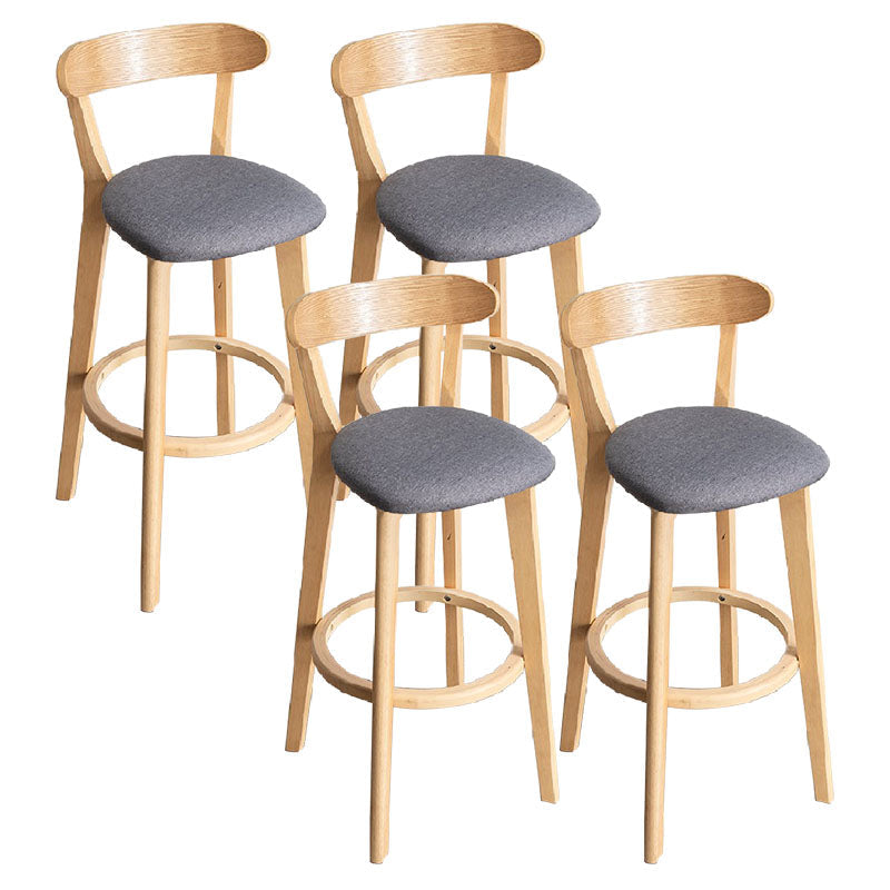 Contemporary Solid Wood Barstool Indoor Bar Stool with Low Back and Footrest Dark Gray 4 Piece Set Clearhalo 'Bar Furniture' 'Bar Stools' 'bar_stools' 'furn' 'furn_bar_stools' 'furniture_bar_stools' 'Kitchen & Dining Furniture' 'kitchen&dining_furn' 'kitchen' 'kitchen_furn' Furniture' 4471718