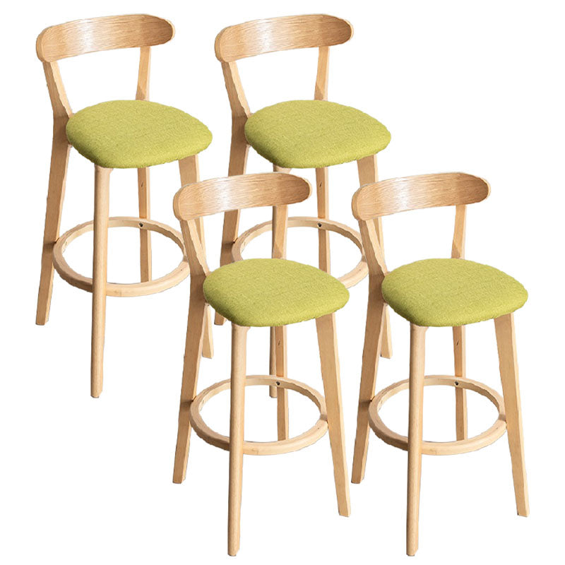 Contemporary Solid Wood Barstool Indoor Bar Stool with Low Back and Footrest Green 4 Piece Set Clearhalo 'Bar Furniture' 'Bar Stools' 'bar_stools' 'furn' 'furn_bar_stools' 'furniture_bar_stools' 'Kitchen & Dining Furniture' 'kitchen&dining_furn' 'kitchen' 'kitchen_furn' Furniture' 4471719