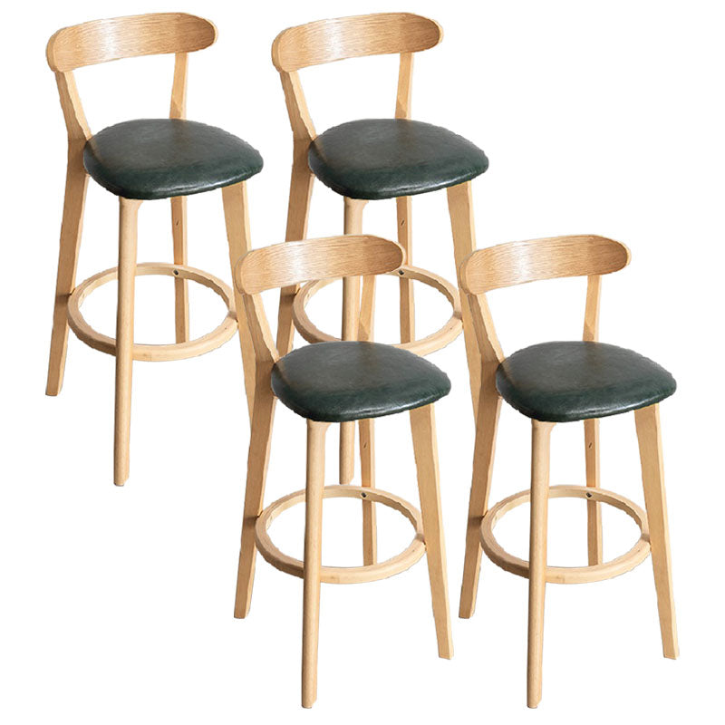 Contemporary Solid Wood Barstool Indoor Bar Stool with Low Back and Footrest Blackish Green 4 Piece Set Clearhalo 'Bar Furniture' 'Bar Stools' 'bar_stools' 'furn' 'furn_bar_stools' 'furniture_bar_stools' 'Kitchen & Dining Furniture' 'kitchen&dining_furn' 'kitchen' 'kitchen_furn' Furniture' 4471720