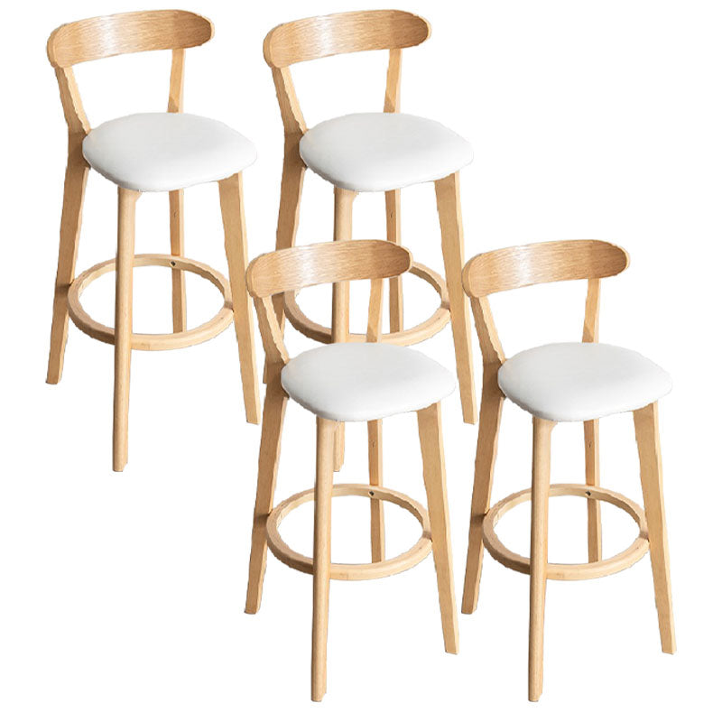 Contemporary Solid Wood Barstool Indoor Bar Stool with Low Back and Footrest White 4 Piece Set Clearhalo 'Bar Furniture' 'Bar Stools' 'bar_stools' 'furn' 'furn_bar_stools' 'furniture_bar_stools' 'Kitchen & Dining Furniture' 'kitchen&dining_furn' 'kitchen' 'kitchen_furn' Furniture' 4471721