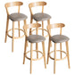 Contemporary Solid Wood Barstool Indoor Bar Stool with Low Back and Footrest Light Gray-White 4 Piece Set Clearhalo 'Bar Furniture' 'Bar Stools' 'bar_stools' 'furn' 'furn_bar_stools' 'furniture_bar_stools' 'Kitchen & Dining Furniture' 'kitchen&dining_furn' 'kitchen' 'kitchen_furn' Furniture' 4471722