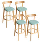 Contemporary Solid Wood Barstool Indoor Bar Stool with Low Back and Footrest Mint Green 4 Piece Set Clearhalo 'Bar Furniture' 'Bar Stools' 'bar_stools' 'furn' 'furn_bar_stools' 'furniture_bar_stools' 'Kitchen & Dining Furniture' 'kitchen&dining_furn' 'kitchen' 'kitchen_furn' Furniture' 4471723