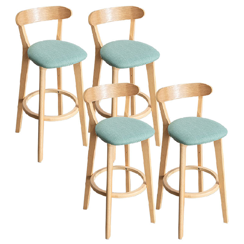 Contemporary Solid Wood Barstool Indoor Bar Stool with Low Back and Footrest Mint Green 4 Piece Set Clearhalo 'Bar Furniture' 'Bar Stools' 'bar_stools' 'furn' 'furn_bar_stools' 'furniture_bar_stools' 'Kitchen & Dining Furniture' 'kitchen&dining_furn' 'kitchen' 'kitchen_furn' Furniture' 4471723