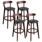 Contemporary Solid Wood Barstool Indoor Bar Stool with Low Back and Footrest Black 4 Piece Set Clearhalo 'Bar Furniture' 'Bar Stools' 'bar_stools' 'furn' 'furn_bar_stools' 'furniture_bar_stools' 'Kitchen & Dining Furniture' 'kitchen&dining_furn' 'kitchen' 'kitchen_furn' Furniture' 4471724