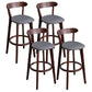 Contemporary Solid Wood Barstool Indoor Bar Stool with Low Back and Footrest Dark Gray-White 4 Piece Set Clearhalo 'Bar Furniture' 'Bar Stools' 'bar_stools' 'furn' 'furn_bar_stools' 'furniture_bar_stools' 'Kitchen & Dining Furniture' 'kitchen&dining_furn' 'kitchen' 'kitchen_furn' Furniture' 4471726