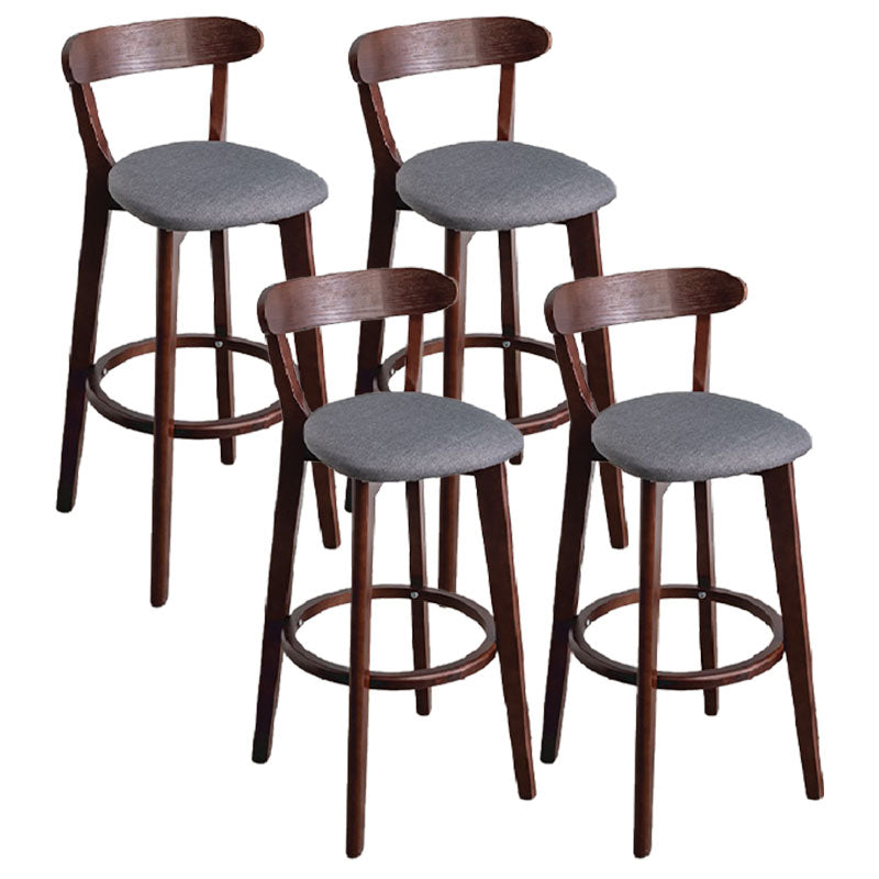 Contemporary Solid Wood Barstool Indoor Bar Stool with Low Back and Footrest Dark Gray-White 4 Piece Set Clearhalo 'Bar Furniture' 'Bar Stools' 'bar_stools' 'furn' 'furn_bar_stools' 'furniture_bar_stools' 'Kitchen & Dining Furniture' 'kitchen&dining_furn' 'kitchen' 'kitchen_furn' Furniture' 4471726
