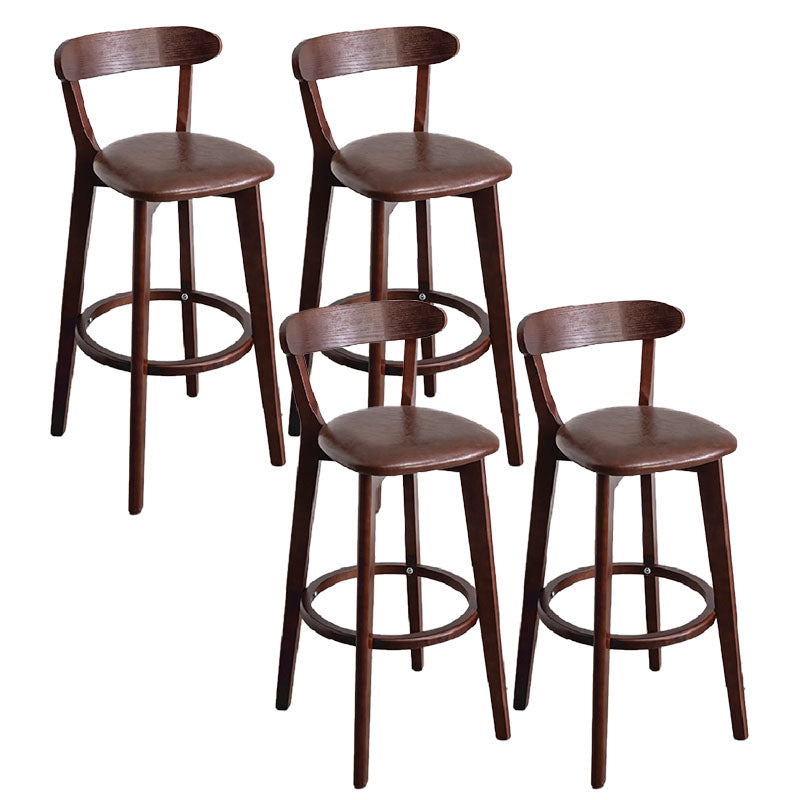 Contemporary Solid Wood Barstool Indoor Bar Stool with Low Back and Footrest Tan 4 Piece Set Clearhalo 'Bar Furniture' 'Bar Stools' 'bar_stools' 'furn' 'furn_bar_stools' 'furniture_bar_stools' 'Kitchen & Dining Furniture' 'kitchen&dining_furn' 'kitchen' 'kitchen_furn' Furniture' 4471727