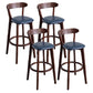 Contemporary Solid Wood Barstool Indoor Bar Stool with Low Back and Footrest Dark Blue-White 4 Piece Set Clearhalo 'Bar Furniture' 'Bar Stools' 'bar_stools' 'furn' 'furn_bar_stools' 'furniture_bar_stools' 'Kitchen & Dining Furniture' 'kitchen&dining_furn' 'kitchen' 'kitchen_furn' Furniture' 4471728