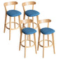 Contemporary Solid Wood Barstool Indoor Bar Stool with Low Back and Footrest Dark Blue 4 Piece Set Clearhalo 'Bar Furniture' 'Bar Stools' 'bar_stools' 'furn' 'furn_bar_stools' 'furniture_bar_stools' 'Kitchen & Dining Furniture' 'kitchen&dining_furn' 'kitchen' 'kitchen_furn' Furniture' 4471729