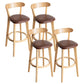 Contemporary Solid Wood Barstool Indoor Bar Stool with Low Back and Footrest Brown 4 Piece Set Clearhalo 'Bar Furniture' 'Bar Stools' 'bar_stools' 'furn' 'furn_bar_stools' 'furniture_bar_stools' 'Kitchen & Dining Furniture' 'kitchen&dining_furn' 'kitchen' 'kitchen_furn' Furniture' 4471731