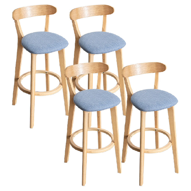 Contemporary Solid Wood Barstool Indoor Bar Stool with Low Back and Footrest Light Blue 4 Piece Set Clearhalo 'Bar Furniture' 'Bar Stools' 'bar_stools' 'furn' 'furn_bar_stools' 'furniture_bar_stools' 'Kitchen & Dining Furniture' 'kitchen&dining_furn' 'kitchen' 'kitchen_furn' Furniture' 4471732