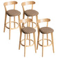Contemporary Solid Wood Barstool Indoor Bar Stool with Low Back and Footrest Coffee 4 Piece Set Clearhalo 'Bar Furniture' 'Bar Stools' 'bar_stools' 'furn' 'furn_bar_stools' 'furniture_bar_stools' 'Kitchen & Dining Furniture' 'kitchen&dining_furn' 'kitchen' 'kitchen_furn' Furniture' 4471733