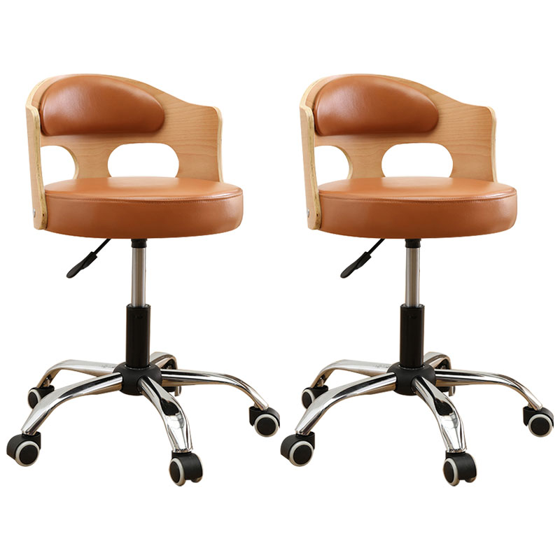 Industrial Style Bar-stool Round Seat with Adjustable Height Barstool for Kitchen Yellow 2 Piece Set Clearhalo 'Bar Furniture' 'Bar Stools' 'bar_stools' 'furn' 'furn_bar_stools' 'furniture_bar_stools' 'Kitchen & Dining Furniture' 'kitchen&dining_furn' 'kitchen' 'kitchen_furn' Furniture' 4471756