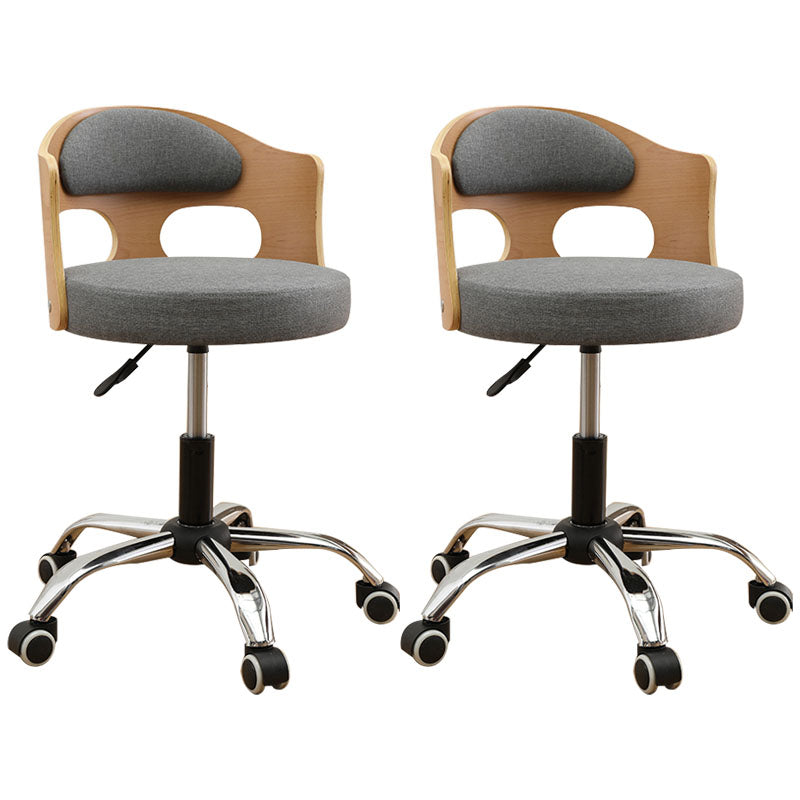 Industrial Style Bar-stool Round Seat with Adjustable Height Barstool for Kitchen Grey 2 Piece Set Clearhalo 'Bar Furniture' 'Bar Stools' 'bar_stools' 'furn' 'furn_bar_stools' 'furniture_bar_stools' 'Kitchen & Dining Furniture' 'kitchen&dining_furn' 'kitchen' 'kitchen_furn' Furniture' 4471762