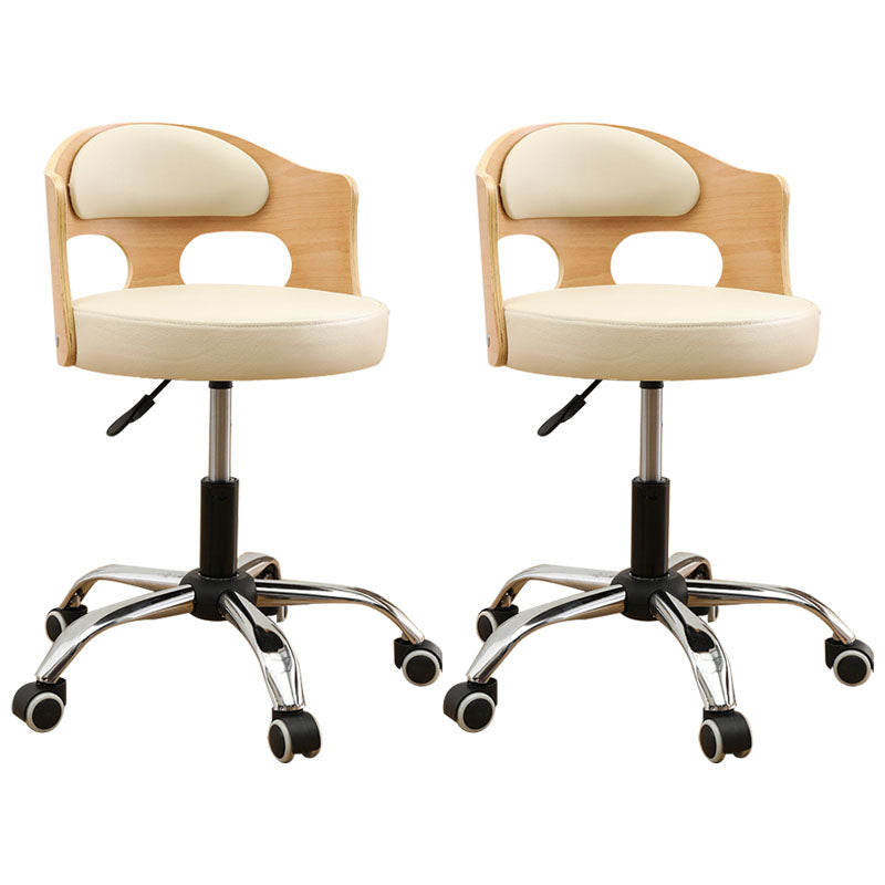 Industrial Style Bar-stool Round Seat with Adjustable Height Barstool for Kitchen Off-White 2 Piece Set Clearhalo 'Bar Furniture' 'Bar Stools' 'bar_stools' 'furn' 'furn_bar_stools' 'furniture_bar_stools' 'Kitchen & Dining Furniture' 'kitchen&dining_furn' 'kitchen' 'kitchen_furn' Furniture' 4471764