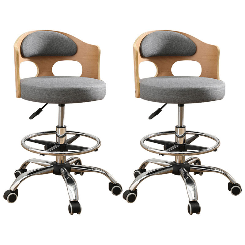 Industrial Style Bar-stool Round Seat with Adjustable Height Barstool for Kitchen Heather Gray 2 Piece Set Clearhalo 'Bar Furniture' 'Bar Stools' 'bar_stools' 'furn' 'furn_bar_stools' 'furniture_bar_stools' 'Kitchen & Dining Furniture' 'kitchen&dining_furn' 'kitchen' 'kitchen_furn' Furniture' 4471765