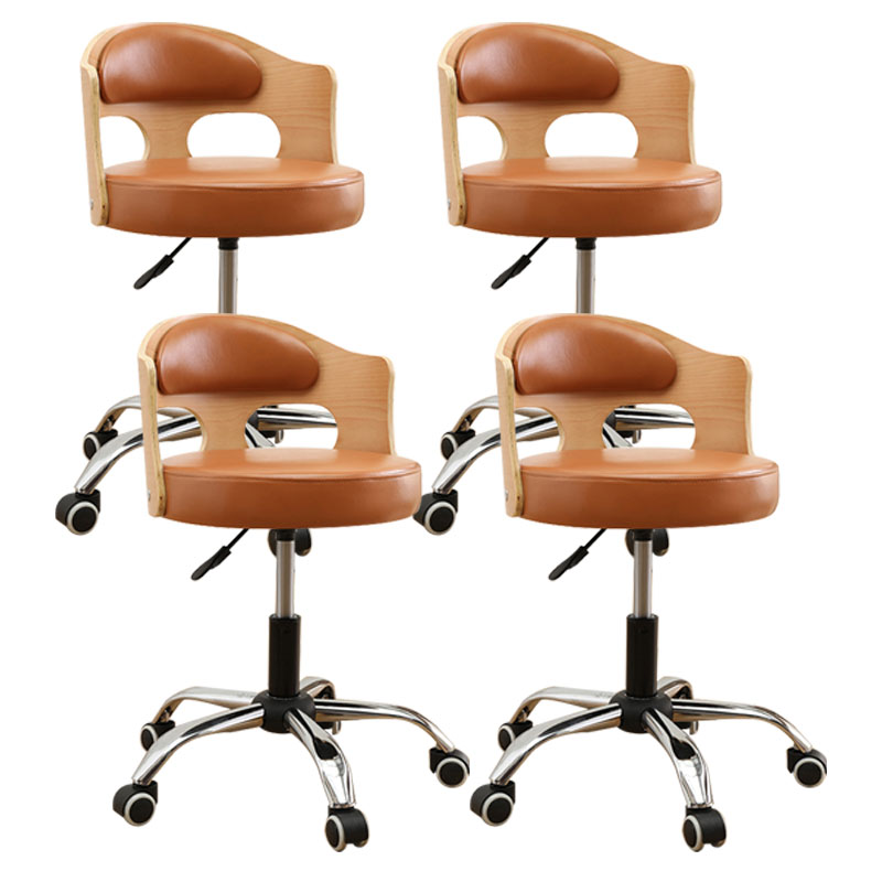 Industrial Style Bar-stool Round Seat with Adjustable Height Barstool for Kitchen Yellow 4 Piece Set Clearhalo 'Bar Furniture' 'Bar Stools' 'bar_stools' 'furn' 'furn_bar_stools' 'furniture_bar_stools' 'Kitchen & Dining Furniture' 'kitchen&dining_furn' 'kitchen' 'kitchen_furn' Furniture' 4471768