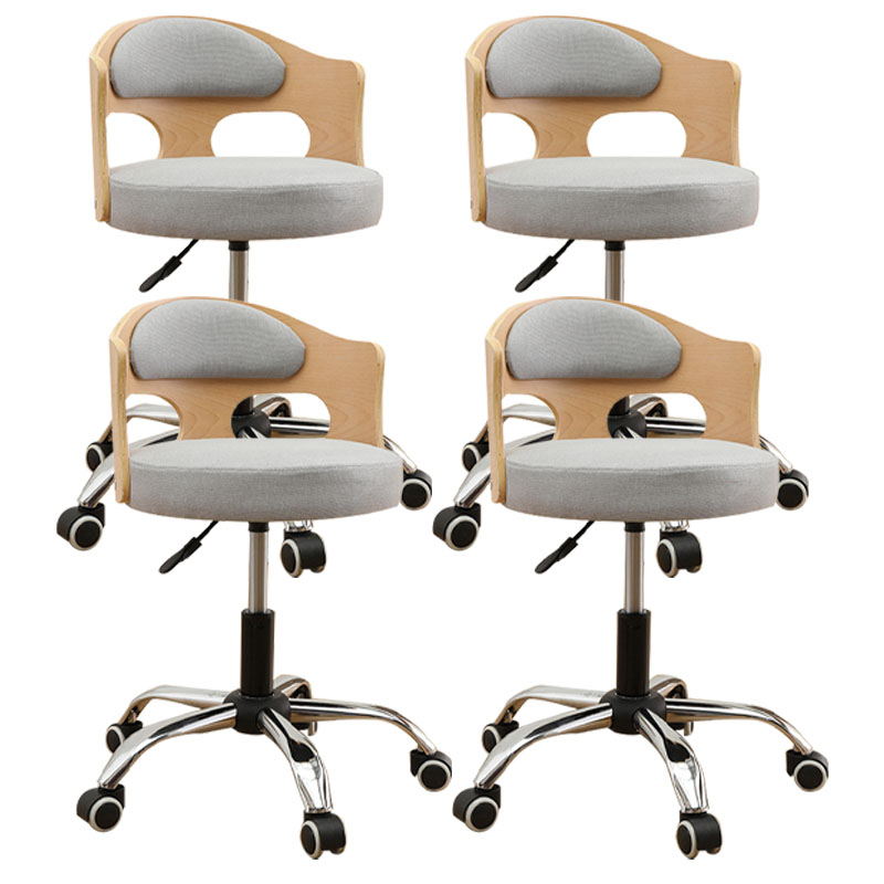 Industrial Style Bar-stool Round Seat with Adjustable Height Barstool for Kitchen Light Gray 4 Piece Set Clearhalo 'Bar Furniture' 'Bar Stools' 'bar_stools' 'furn' 'furn_bar_stools' 'furniture_bar_stools' 'Kitchen & Dining Furniture' 'kitchen&dining_furn' 'kitchen' 'kitchen_furn' Furniture' 4471770