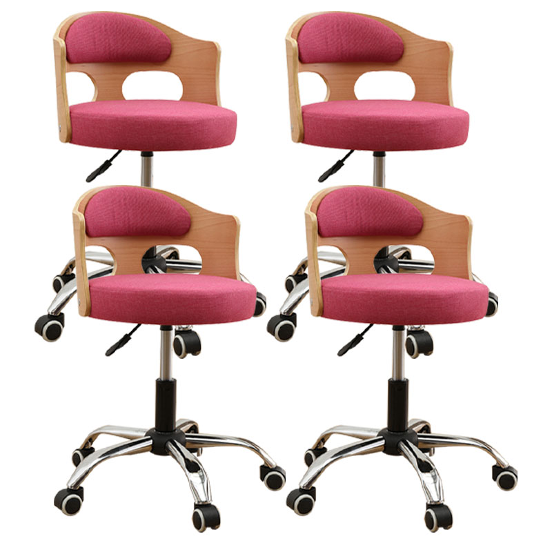 Industrial Style Bar-stool Round Seat with Adjustable Height Barstool for Kitchen Burgundy 4 Piece Set Clearhalo 'Bar Furniture' 'Bar Stools' 'bar_stools' 'furn' 'furn_bar_stools' 'furniture_bar_stools' 'Kitchen & Dining Furniture' 'kitchen&dining_furn' 'kitchen' 'kitchen_furn' Furniture' 4471771