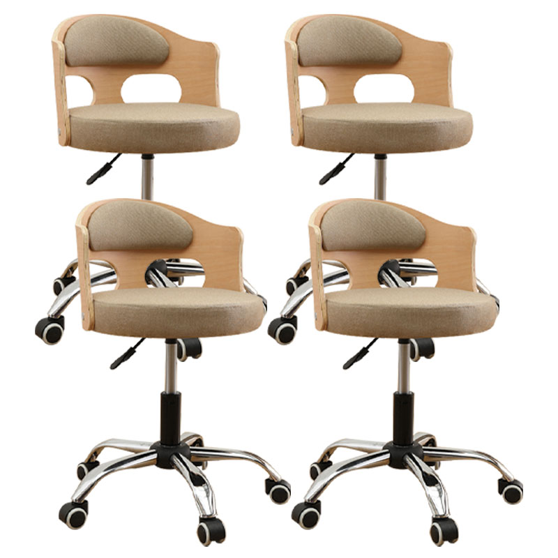 Industrial Style Bar-stool Round Seat with Adjustable Height Barstool for Kitchen Khaki 4 Piece Set Clearhalo 'Bar Furniture' 'Bar Stools' 'bar_stools' 'furn' 'furn_bar_stools' 'furniture_bar_stools' 'Kitchen & Dining Furniture' 'kitchen&dining_furn' 'kitchen' 'kitchen_furn' Furniture' 4471772