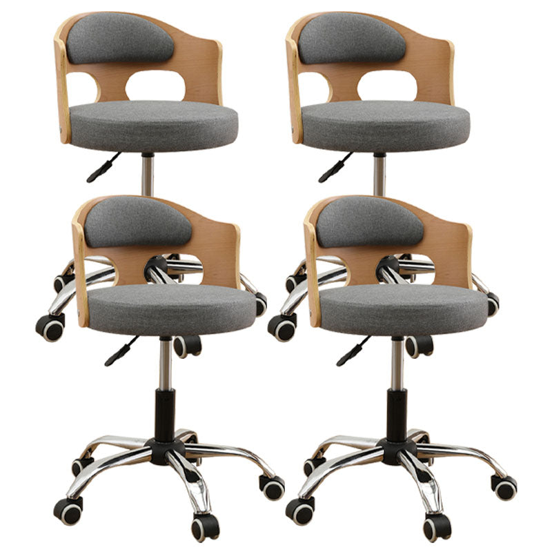 Industrial Style Bar-stool Round Seat with Adjustable Height Barstool for Kitchen Grey 4 Piece Set Clearhalo 'Bar Furniture' 'Bar Stools' 'bar_stools' 'furn' 'furn_bar_stools' 'furniture_bar_stools' 'Kitchen & Dining Furniture' 'kitchen&dining_furn' 'kitchen' 'kitchen_furn' Furniture' 4471774