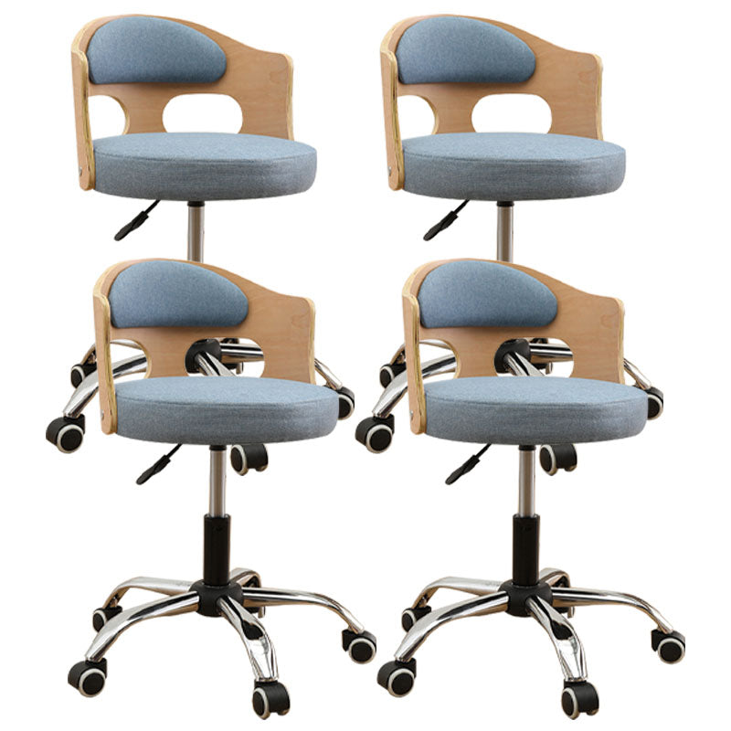 Industrial Style Bar-stool Round Seat with Adjustable Height Barstool for Kitchen Blue 4 Piece Set Clearhalo 'Bar Furniture' 'Bar Stools' 'bar_stools' 'furn' 'furn_bar_stools' 'furniture_bar_stools' 'Kitchen & Dining Furniture' 'kitchen&dining_furn' 'kitchen' 'kitchen_furn' Furniture' 4471775