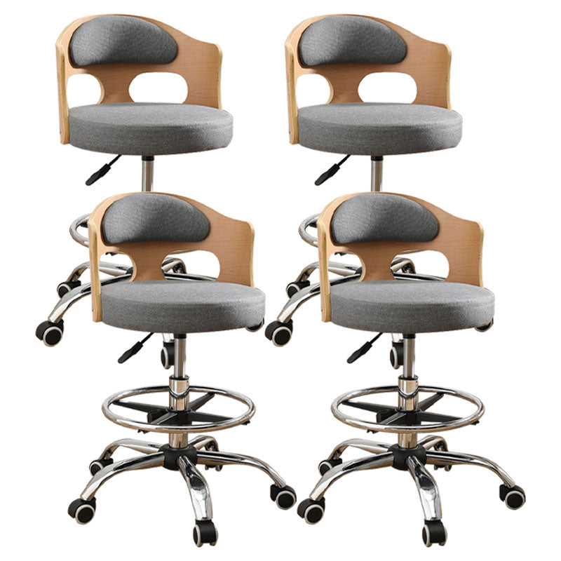 Industrial Style Bar-stool Round Seat with Adjustable Height Barstool for Kitchen Heather Gray 4 Piece Set Clearhalo 'Bar Furniture' 'Bar Stools' 'bar_stools' 'furn' 'furn_bar_stools' 'furniture_bar_stools' 'Kitchen & Dining Furniture' 'kitchen&dining_furn' 'kitchen' 'kitchen_furn' Furniture' 4471777