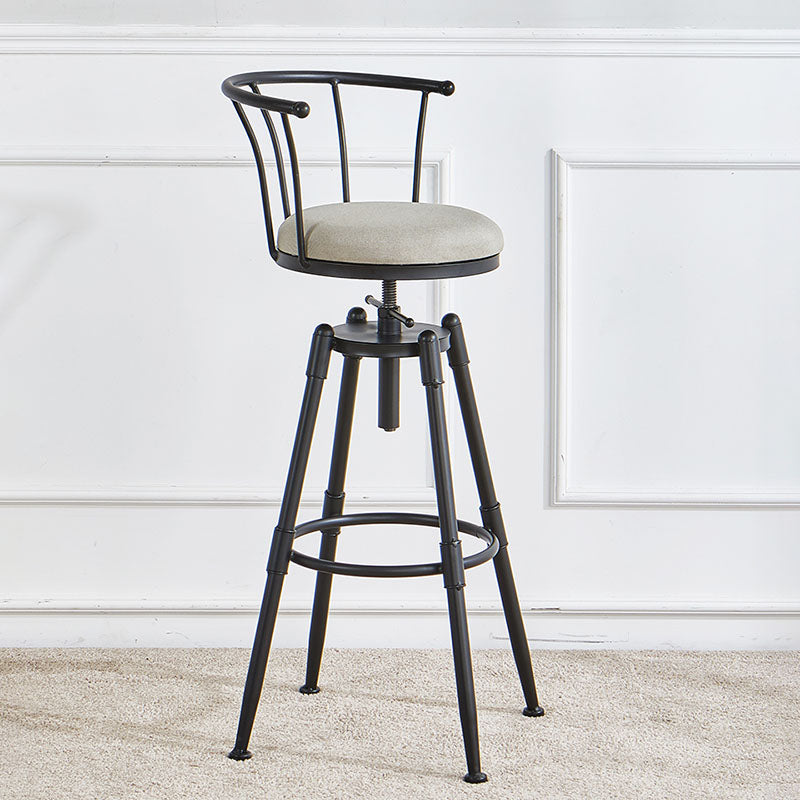 Industrial Style Bar-stool Metal 4 Legs Round Seat Barstool for Kitchen Bar Clearhalo 'Bar Furniture' 'Bar Stools' 'bar_stools' 'furn' 'furn_bar_stools' 'furniture_bar_stools' 'Kitchen & Dining Furniture' 'kitchen&dining_furn' 'kitchen' 'kitchen_furn' Furniture' 4471781