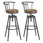 Industrial Style Bar-stool Metal 4 Legs Round Seat Barstool for Kitchen Bar Brown 2 Piece Set Clearhalo 'Bar Furniture' 'Bar Stools' 'bar_stools' 'furn' 'furn_bar_stools' 'furniture_bar_stools' 'Kitchen & Dining Furniture' 'kitchen&dining_furn' 'kitchen' 'kitchen_furn' Furniture' 4471789