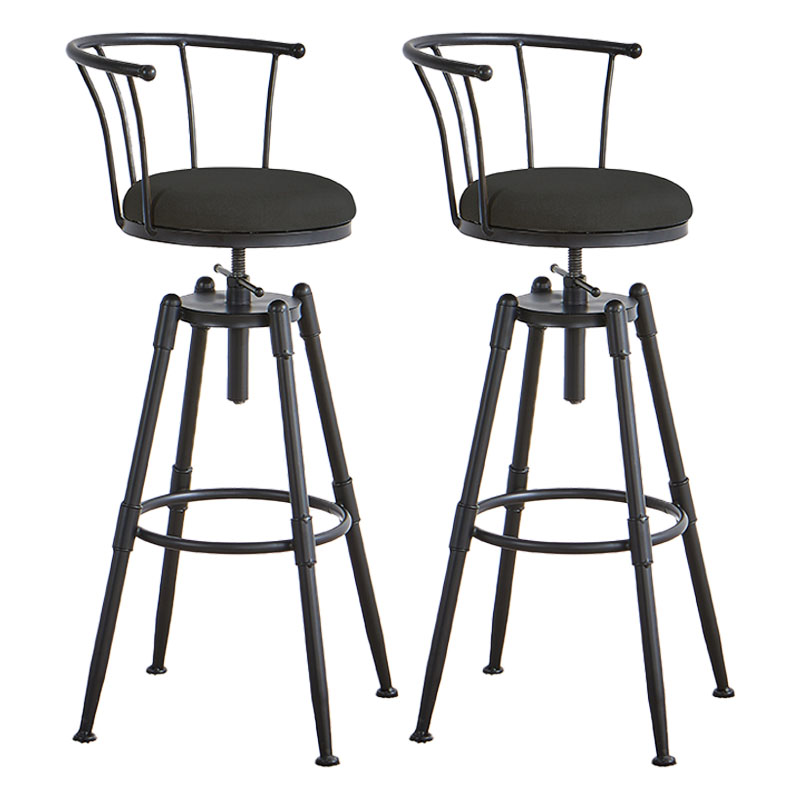 Industrial Style Bar-stool Metal 4 Legs Round Seat Barstool for Kitchen Bar Black 2 Piece Set Clearhalo 'Bar Furniture' 'Bar Stools' 'bar_stools' 'furn' 'furn_bar_stools' 'furniture_bar_stools' 'Kitchen & Dining Furniture' 'kitchen&dining_furn' 'kitchen' 'kitchen_furn' Furniture' 4471793