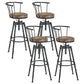 Industrial Style Bar-stool Metal 4 Legs Round Seat Barstool for Kitchen Bar Brown 4 Piece Set Clearhalo 'Bar Furniture' 'Bar Stools' 'bar_stools' 'furn' 'furn_bar_stools' 'furniture_bar_stools' 'Kitchen & Dining Furniture' 'kitchen&dining_furn' 'kitchen' 'kitchen_furn' Furniture' 4471797