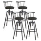 Industrial Style Bar-stool Metal 4 Legs Round Seat Barstool for Kitchen Bar Black 4 Piece Set Clearhalo 'Bar Furniture' 'Bar Stools' 'bar_stools' 'furn' 'furn_bar_stools' 'furniture_bar_stools' 'Kitchen & Dining Furniture' 'kitchen&dining_furn' 'kitchen' 'kitchen_furn' Furniture' 4471799