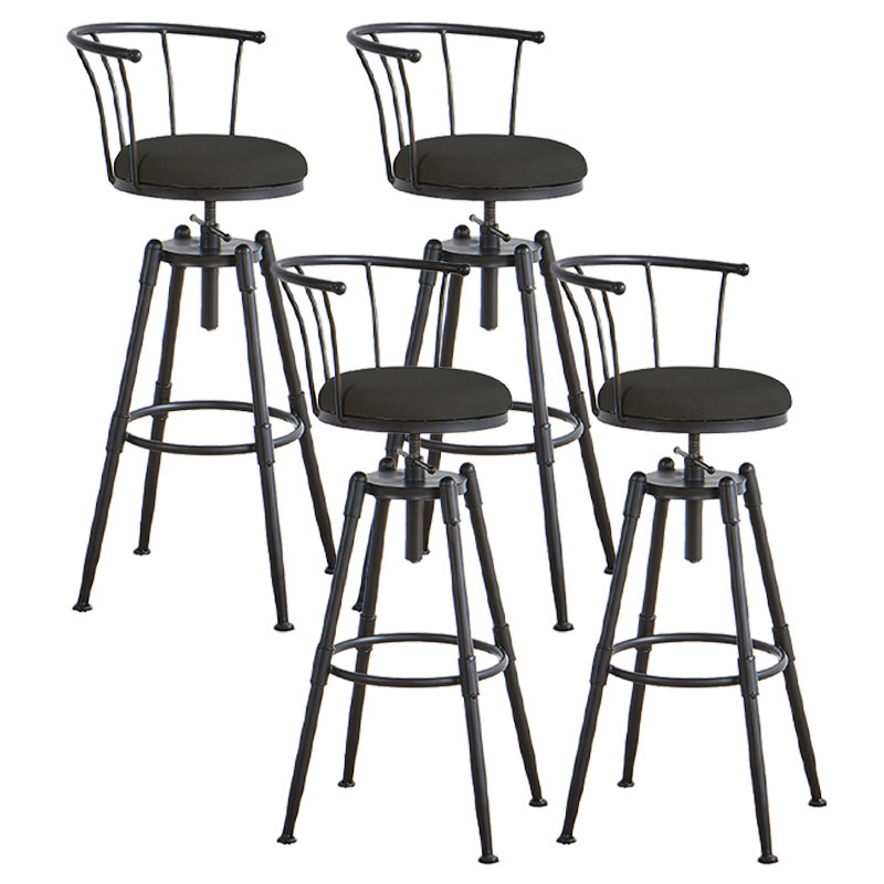 Industrial Style Bar-stool Metal 4 Legs Round Seat Barstool for Kitchen Bar Black 4 Piece Set Clearhalo 'Bar Furniture' 'Bar Stools' 'bar_stools' 'furn' 'furn_bar_stools' 'furniture_bar_stools' 'Kitchen & Dining Furniture' 'kitchen&dining_furn' 'kitchen' 'kitchen_furn' Furniture' 4471799