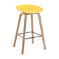 Scandinavia Style Bar-stool Wooden Legs PP Bucket Seat Barstool for Bar Kitchen Yellow 1 Piece Counter Stool(26"H) Clearhalo 'Bar Furniture' 'Bar Stools' 'bar_stools' 'furn' 'furn_bar_stools' 'furniture_bar_stools' 'Kitchen & Dining Furniture' 'kitchen&dining_furn' 'kitchen' 'kitchen_furn' Furniture' 4471805