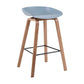 Scandinavia Style Bar-stool Wooden Legs PP Bucket Seat Barstool for Bar Kitchen Pewter 1 Piece Counter Stool(26"H) Clearhalo 'Bar Furniture' 'Bar Stools' 'bar_stools' 'furn' 'furn_bar_stools' 'furniture_bar_stools' 'Kitchen & Dining Furniture' 'kitchen&dining_furn' 'kitchen' 'kitchen_furn' Furniture' 4471810
